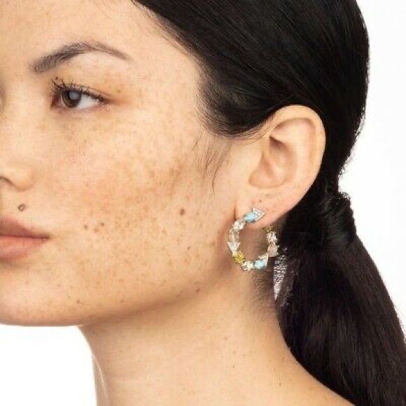 Alexis Bittar Jewelry - Alexis Bittar *Forever Yours* coiled hoop rhinestone labradorite earrings